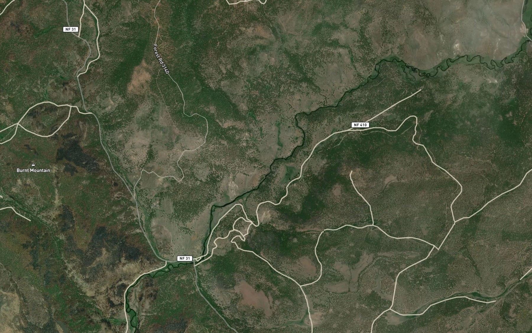 Satellite map of the Bellows Creek