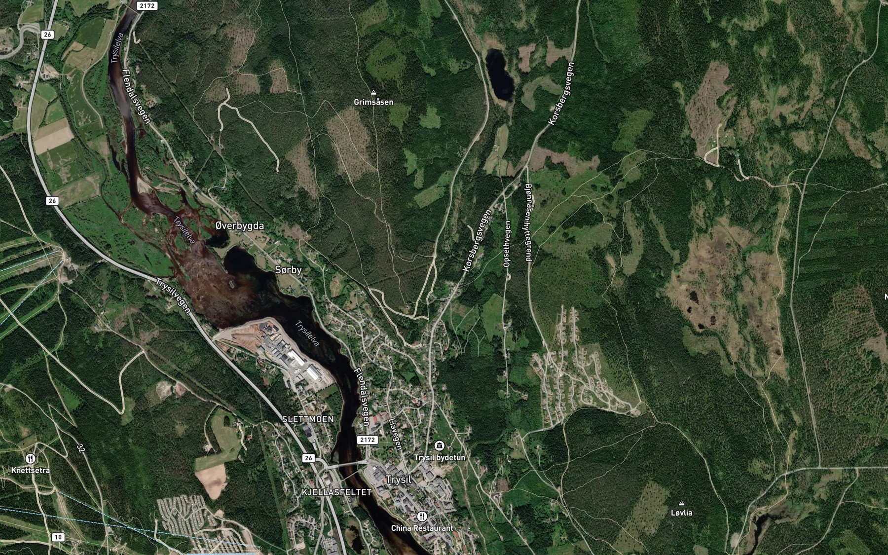 Satellite map of the Grindbekken