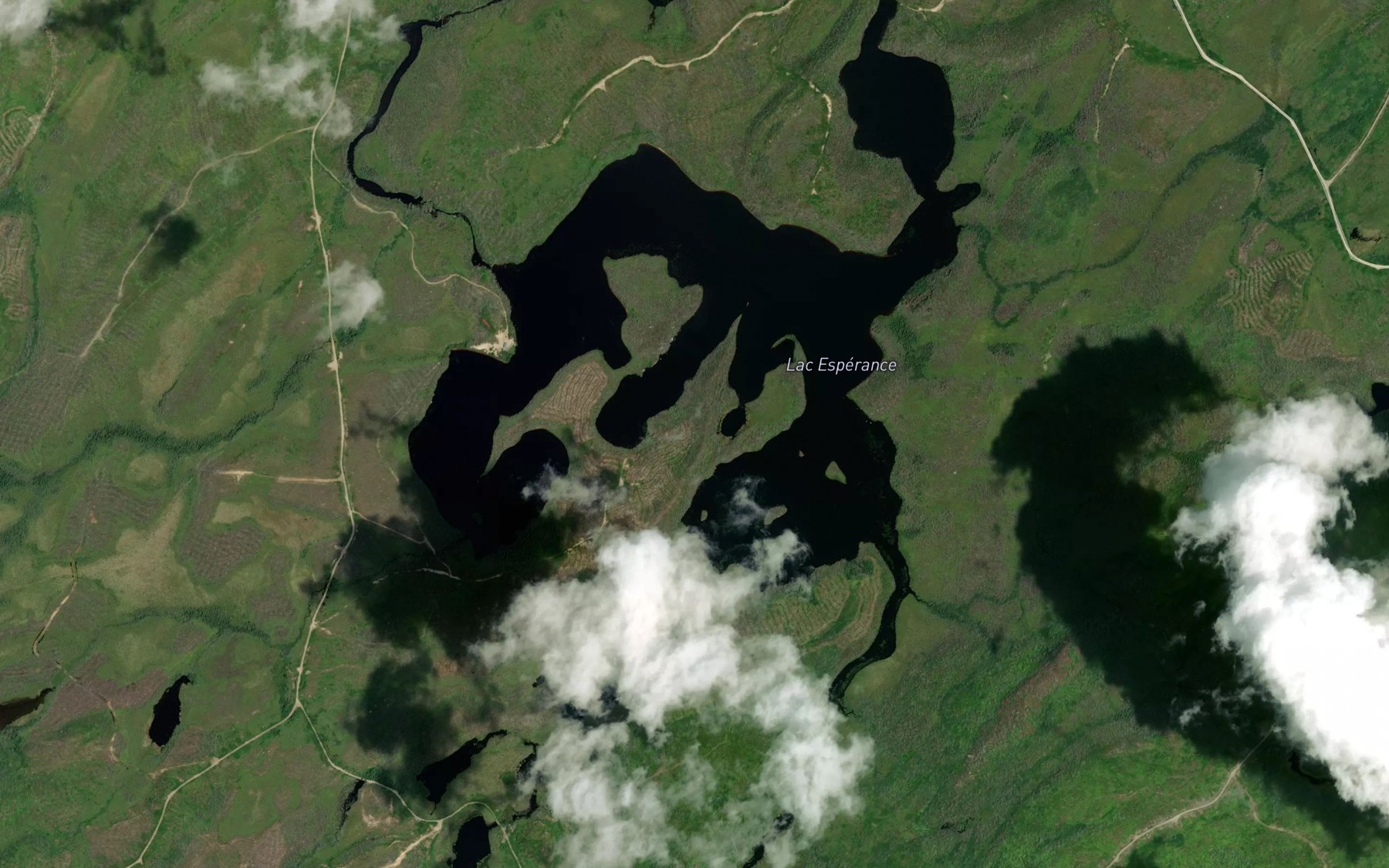 Satellite map of the Lac Esperance