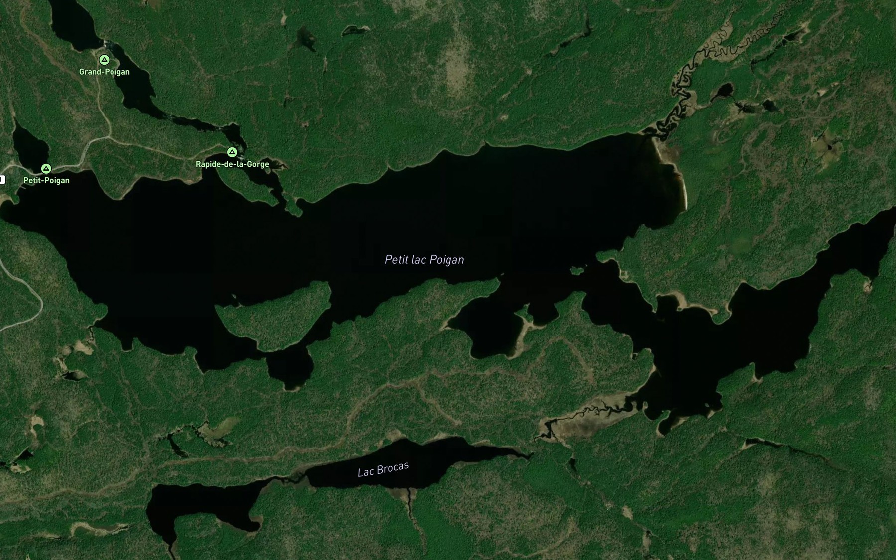 Satellite map of the Petit lac Poigan