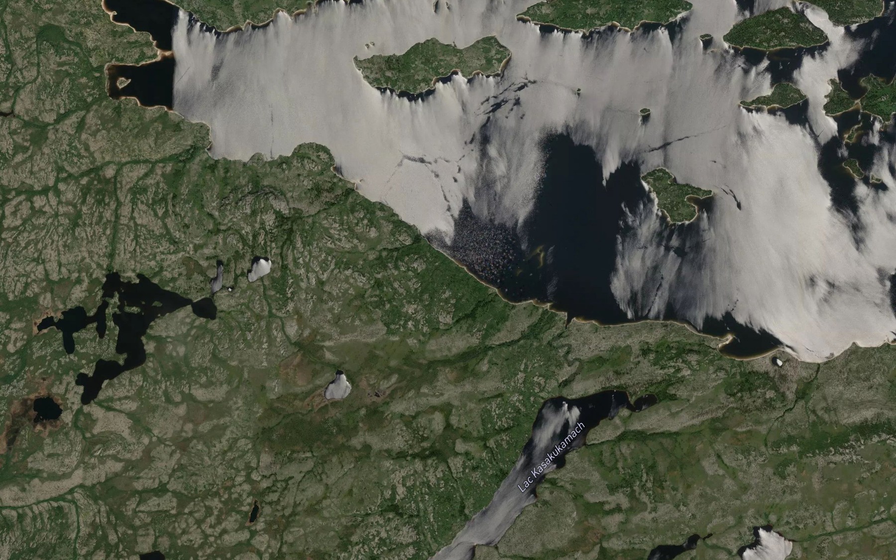 Satellite map of the Lac Akukameskasich