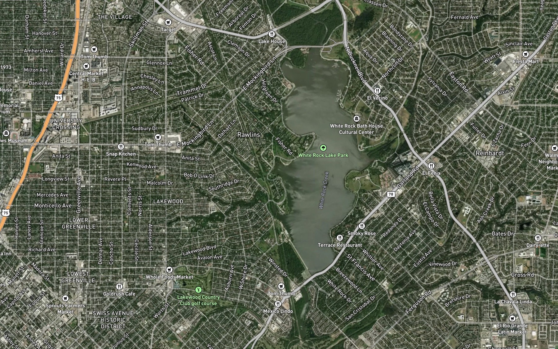 Satellite map of the Williamson Branch