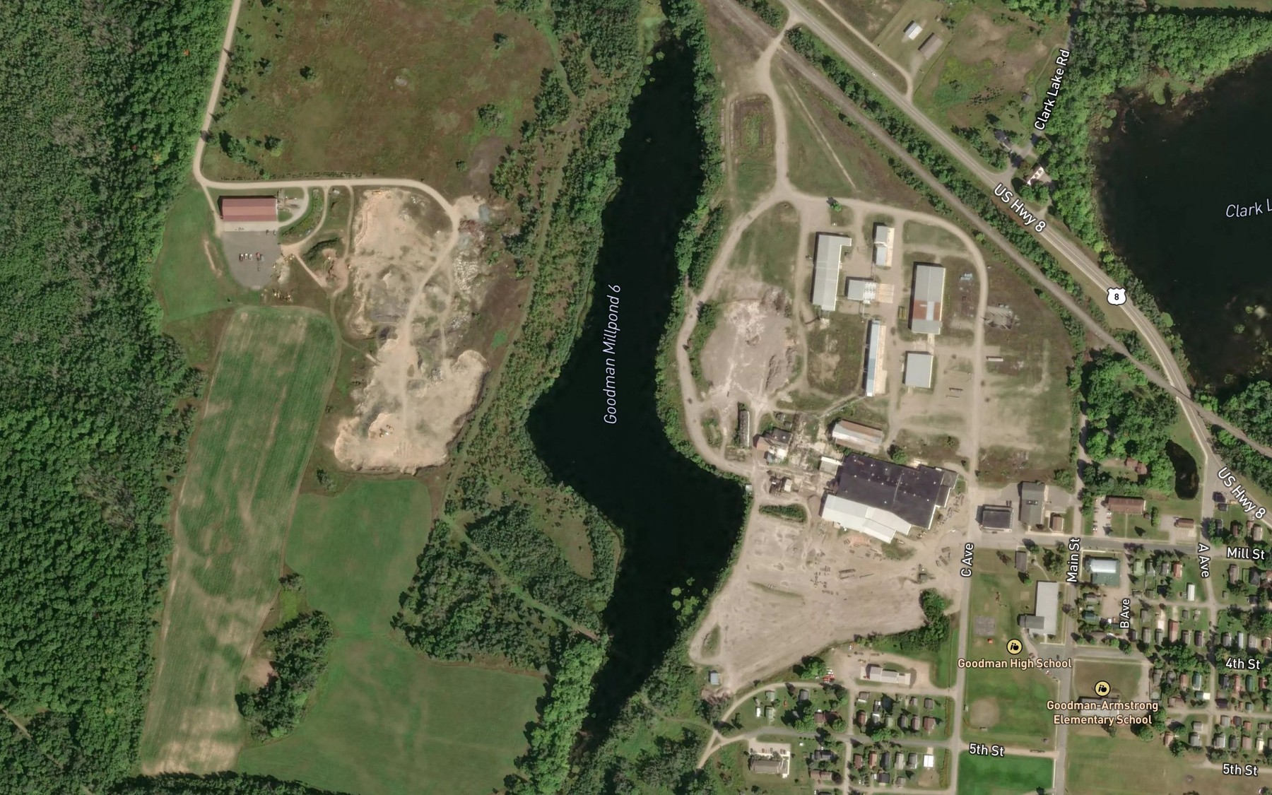 Satellite map of the Goodman Millpond