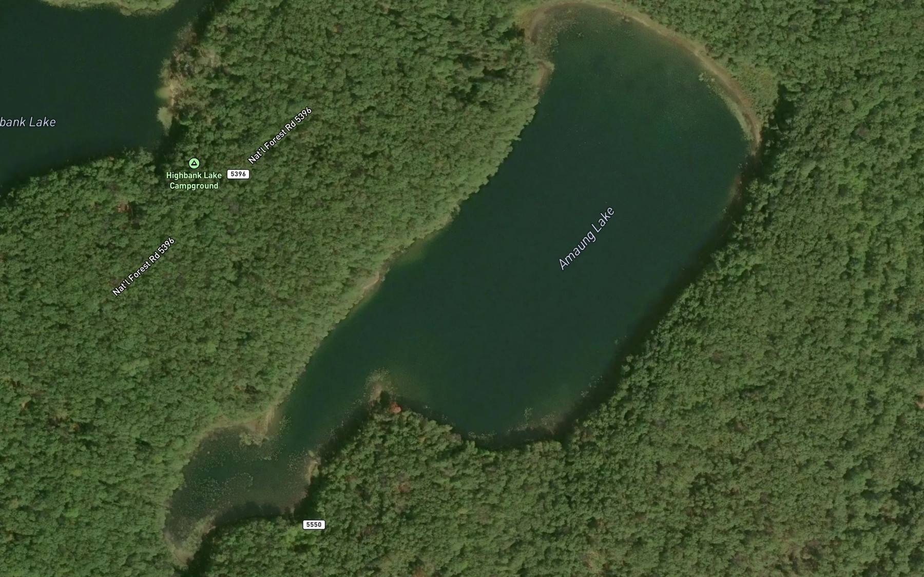 Satellite map of the Amaung Lake