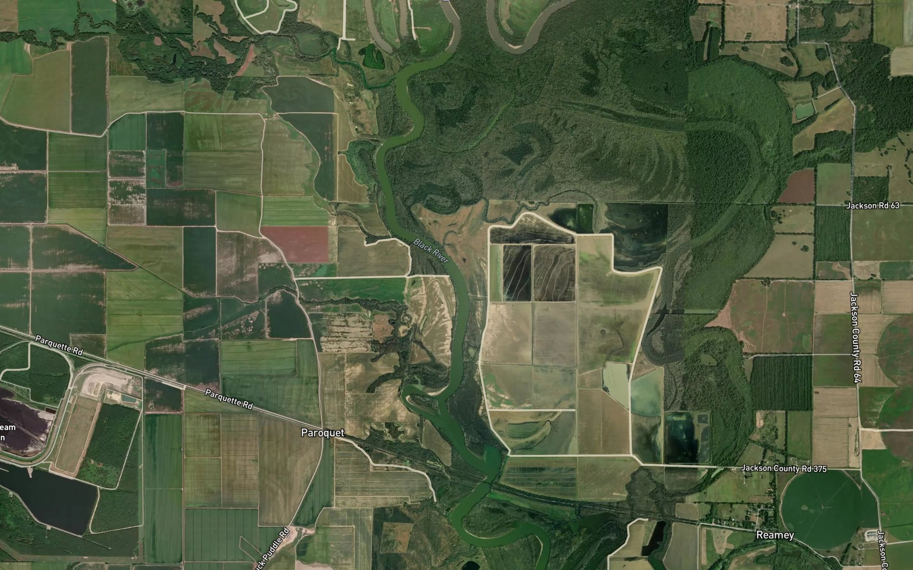 Satellite map of the Pullum Bend