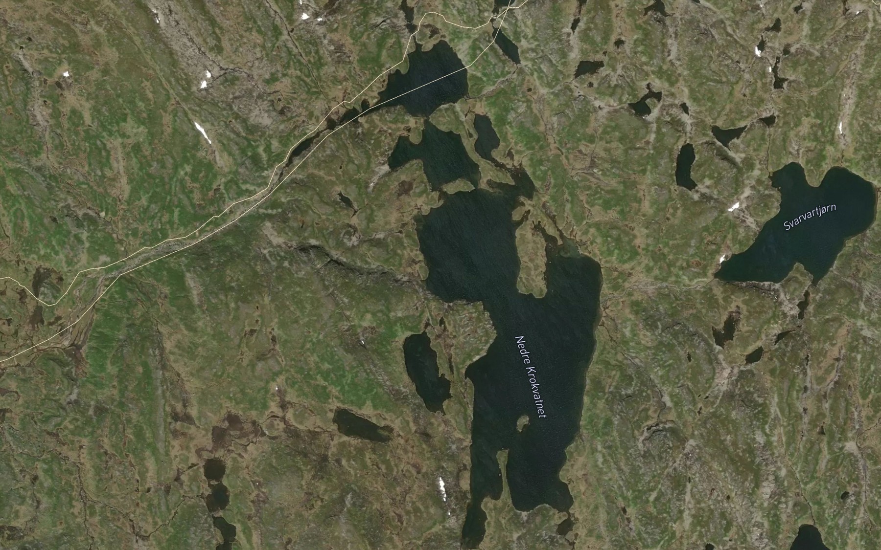 Satellite map of the Krokvatnet,nedre