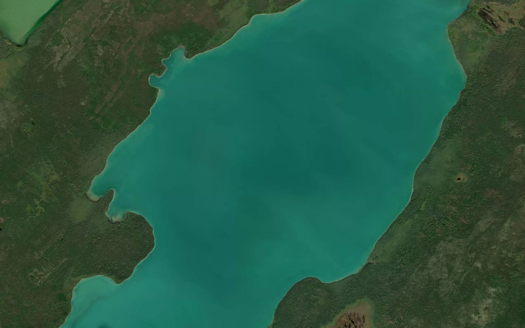 Satellite map of the Clearwater Lake