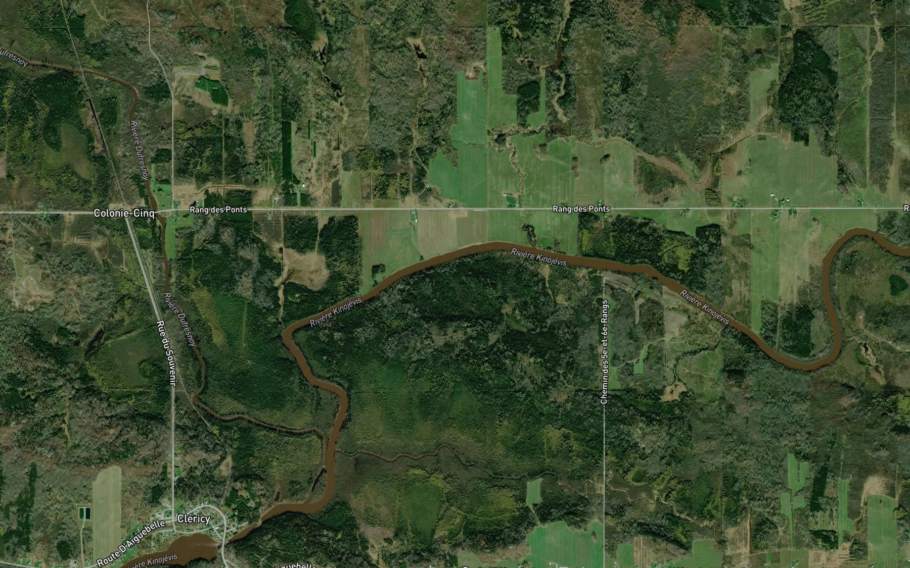 Satellite map of the Ruisseau Cloutier