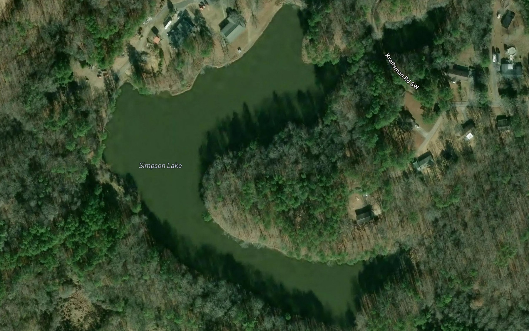 Satellite map of the Simpson Lakes