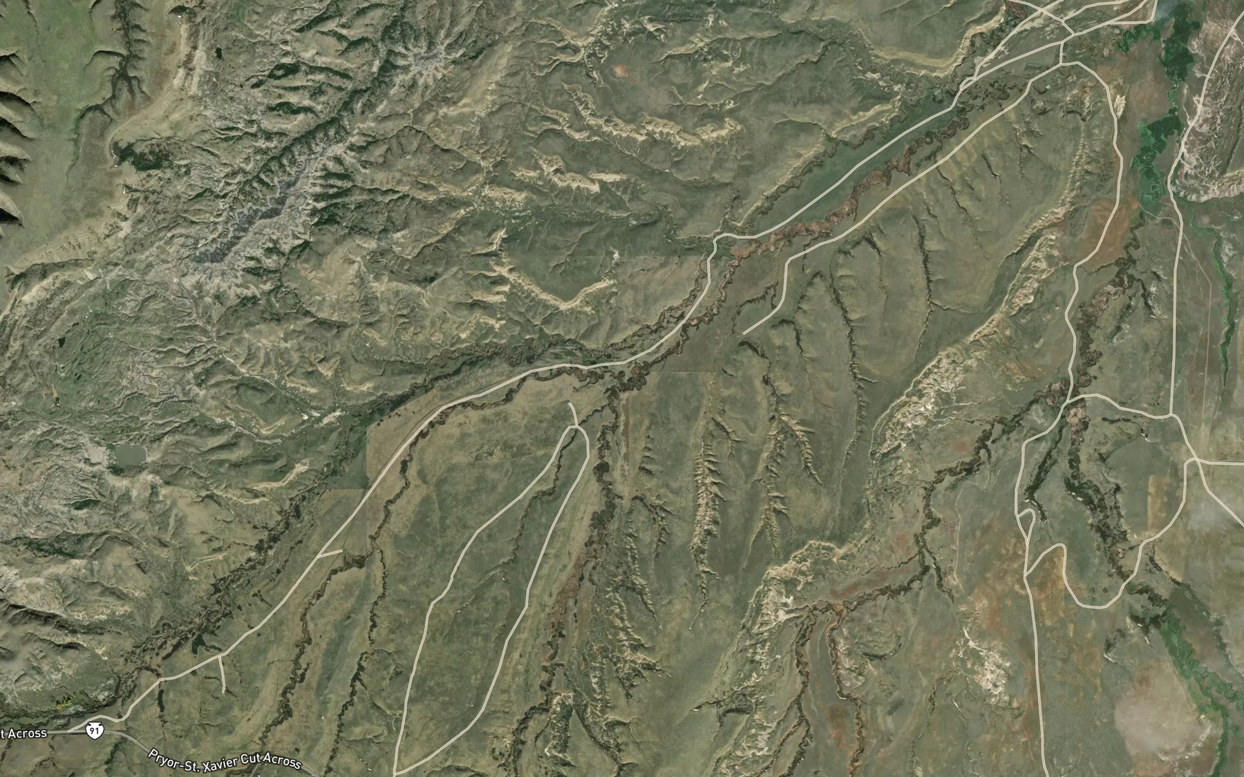 Satellite map of the Push Creek