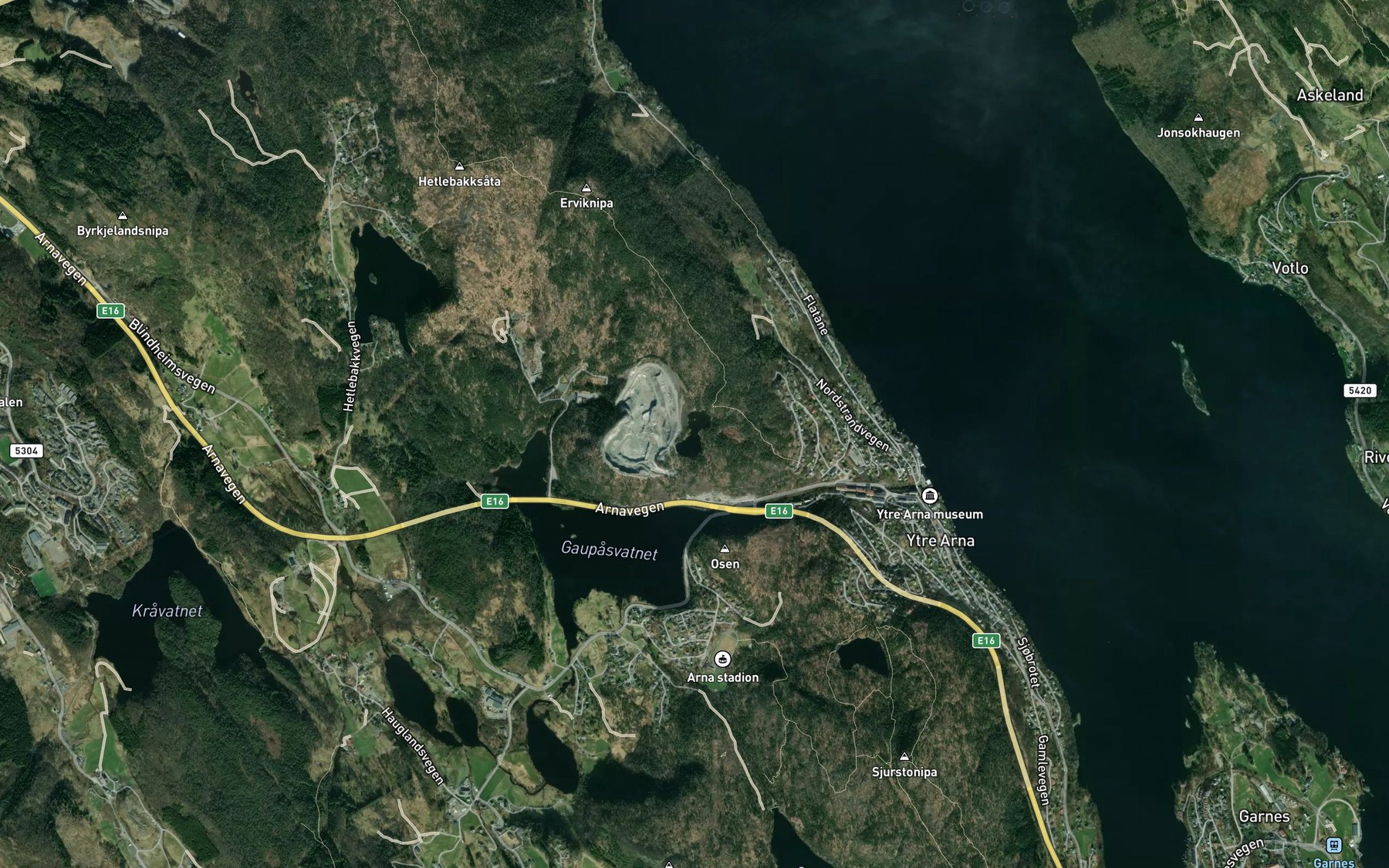 Satellite map of the Liatjorna