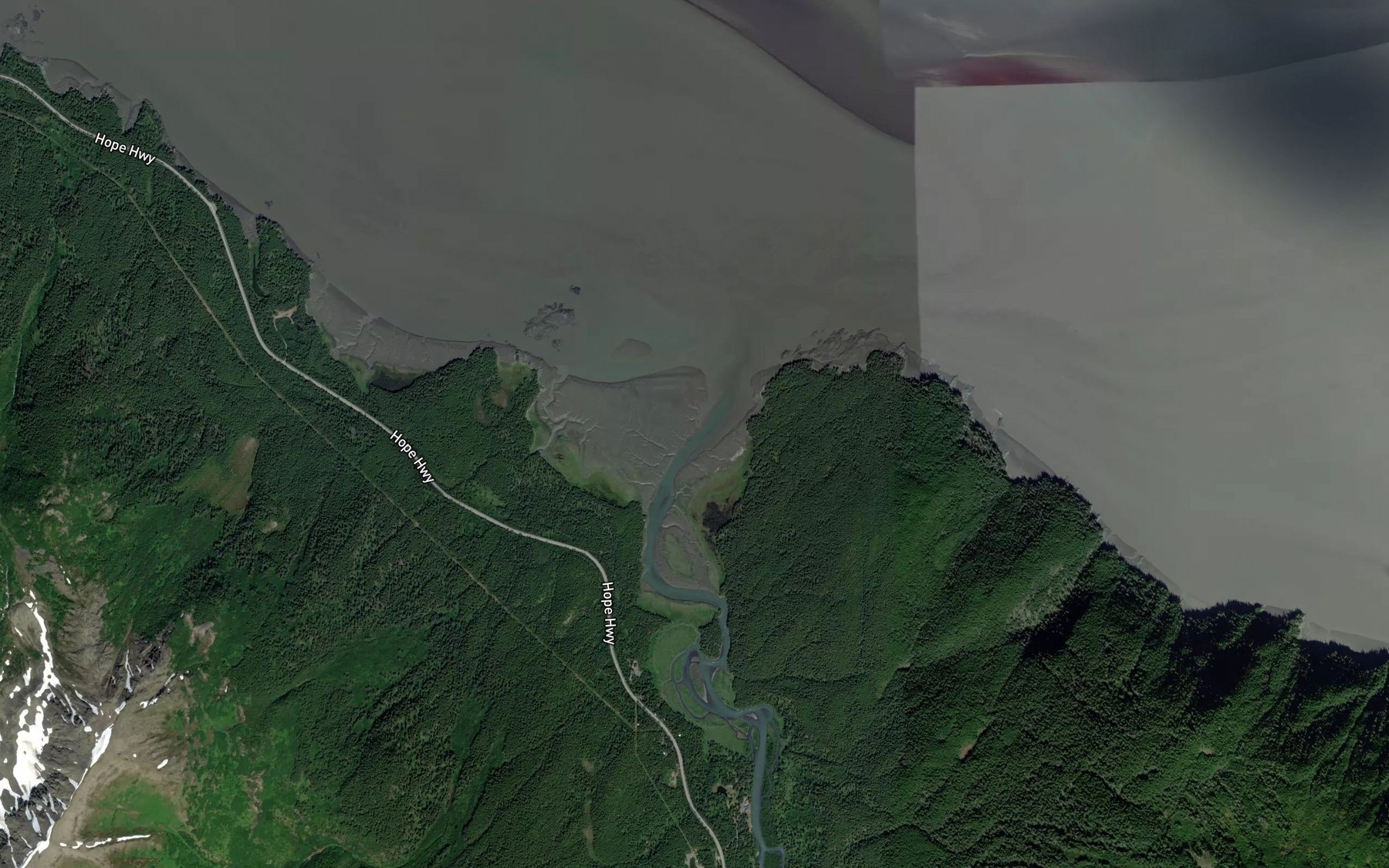 Satellite map of the Sixmile Creek