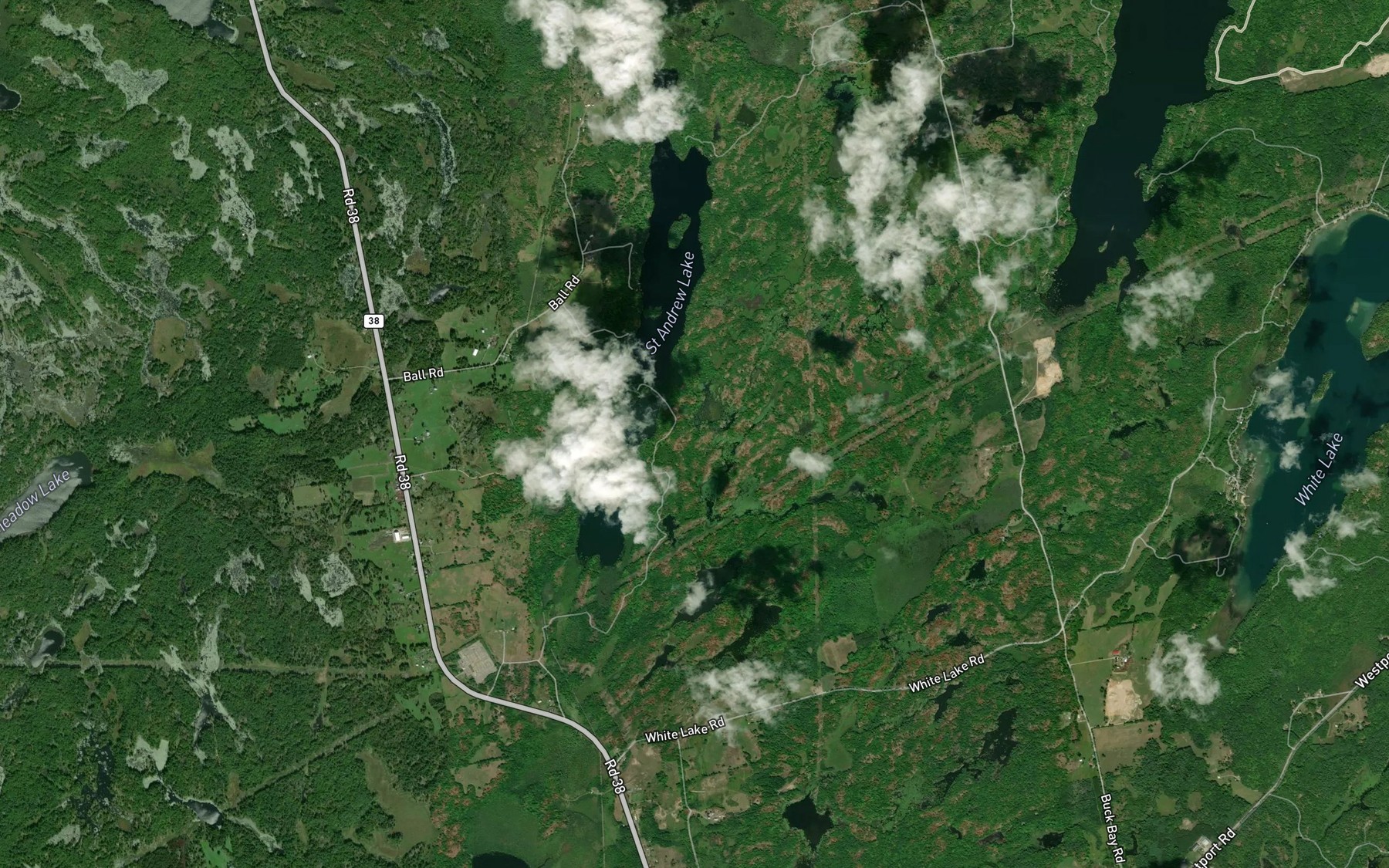 Satellite map of the St. Andrew Lakes