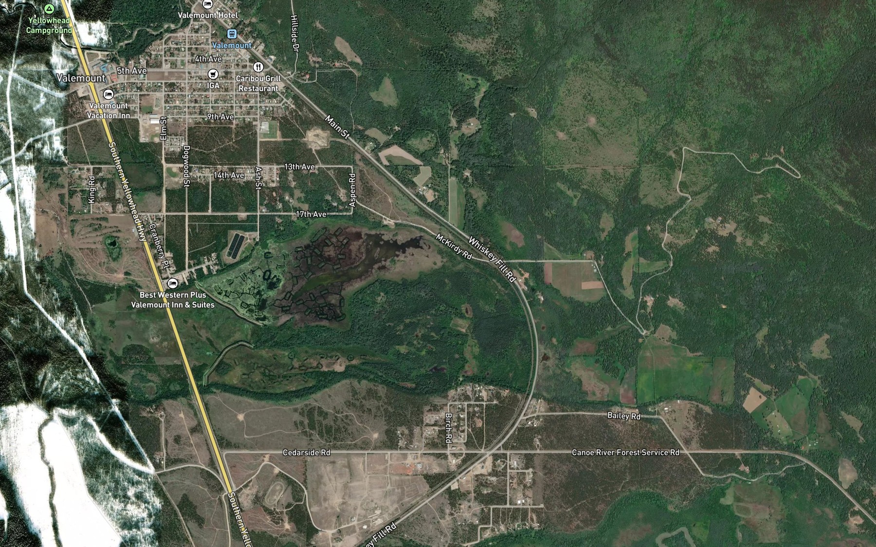 Satellite map of the Selkirk Creek
