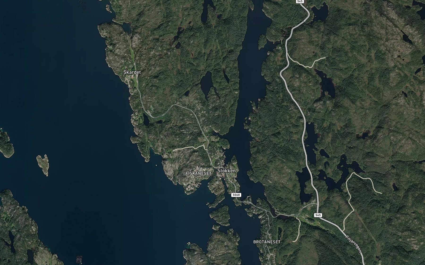 Satellite map of the Djupevika