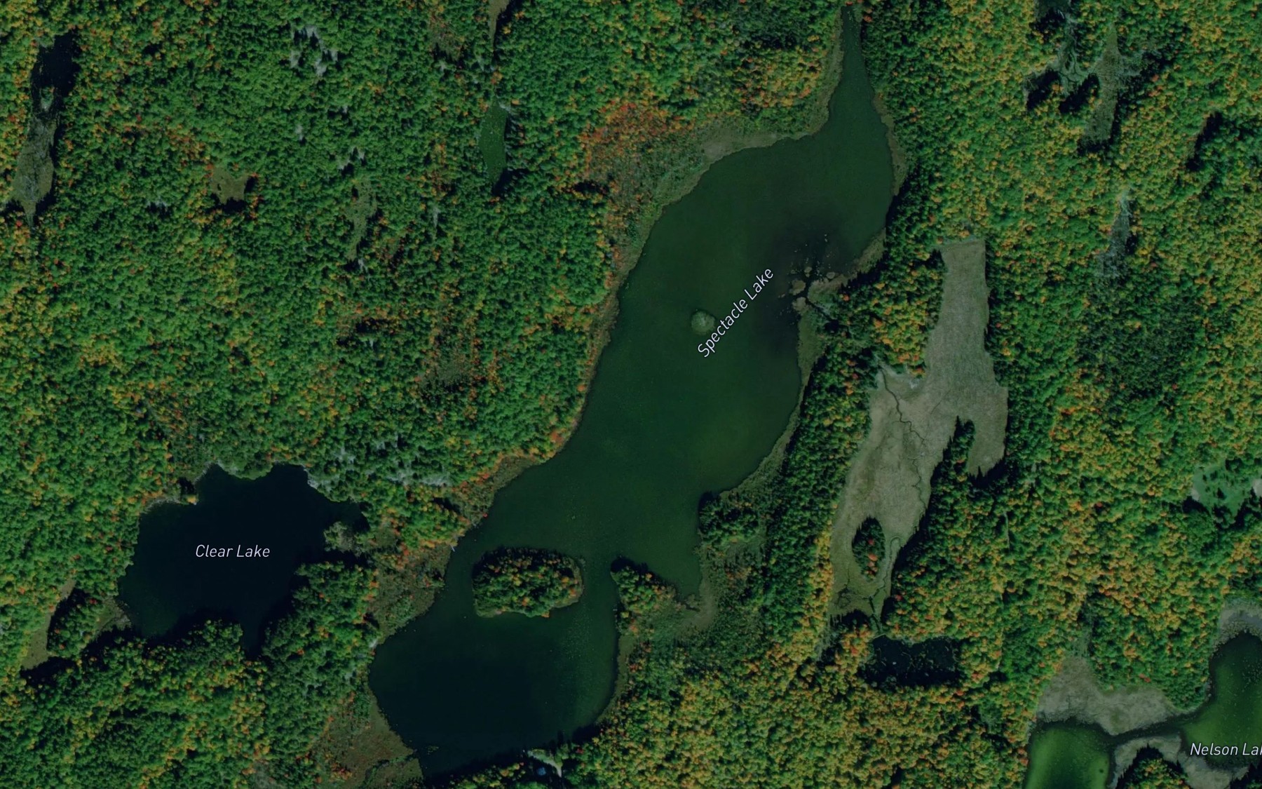 Satellite map of the Spectacle Lake