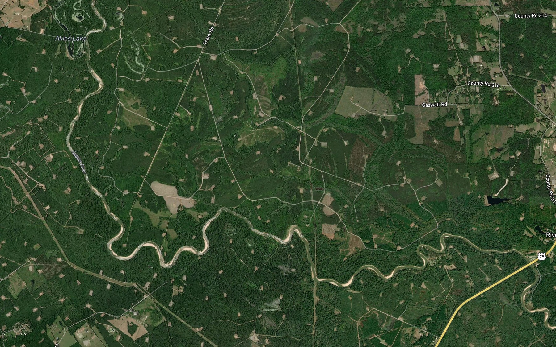Satellite map of the Water Gap Slough