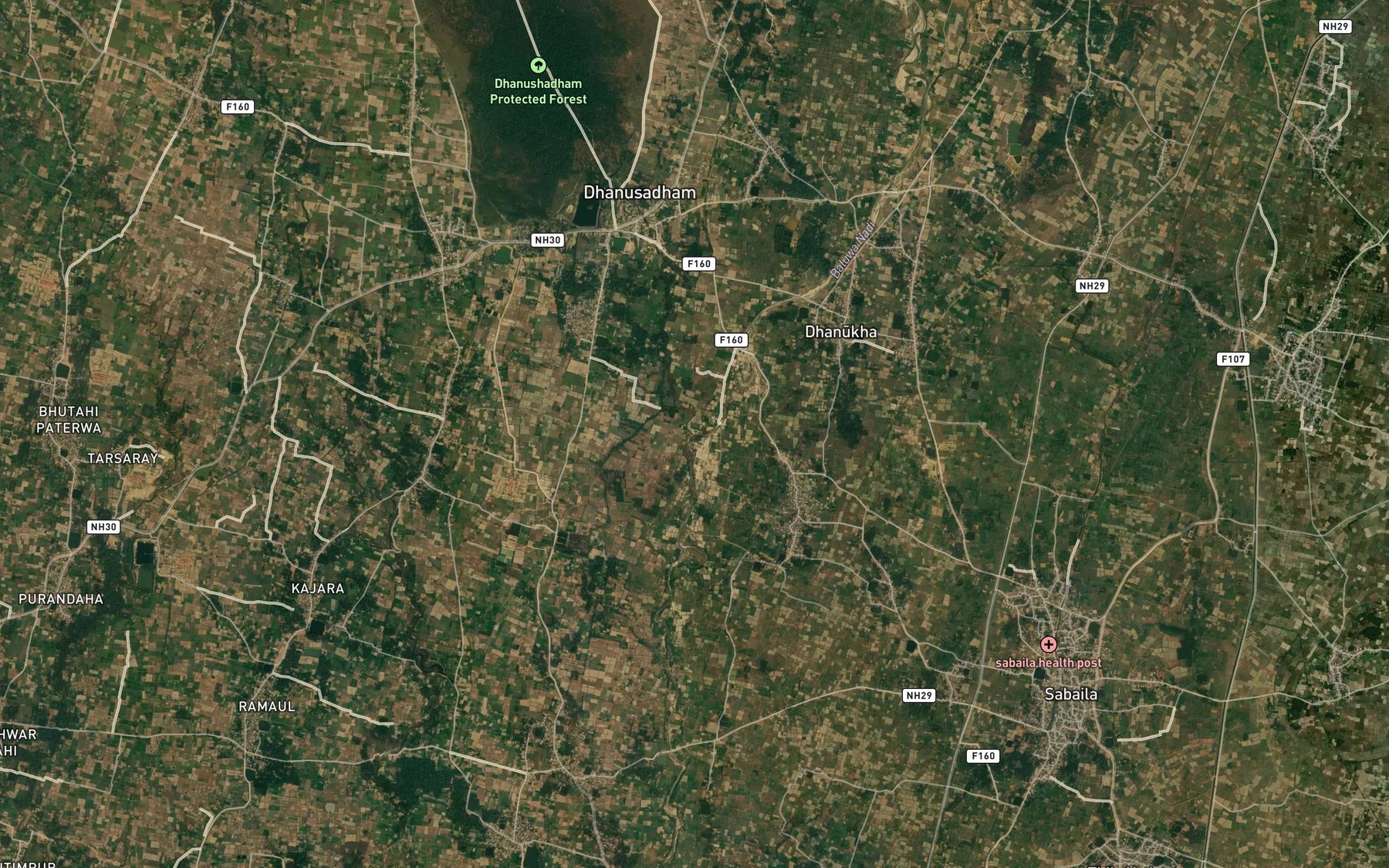 Satellite map of the Baluwa Nadi