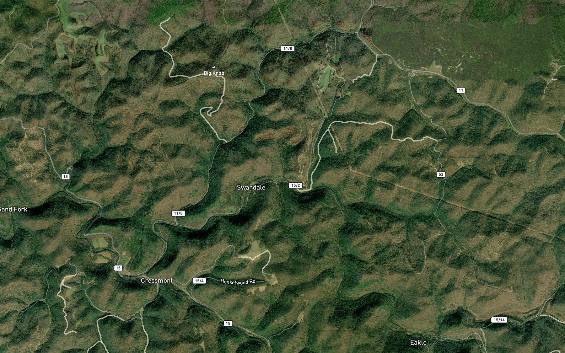 Satellite map of the Adkins Branch