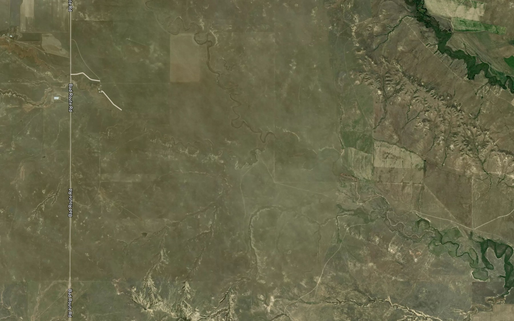Satellite map of the Middle Fork Bad Route Creek