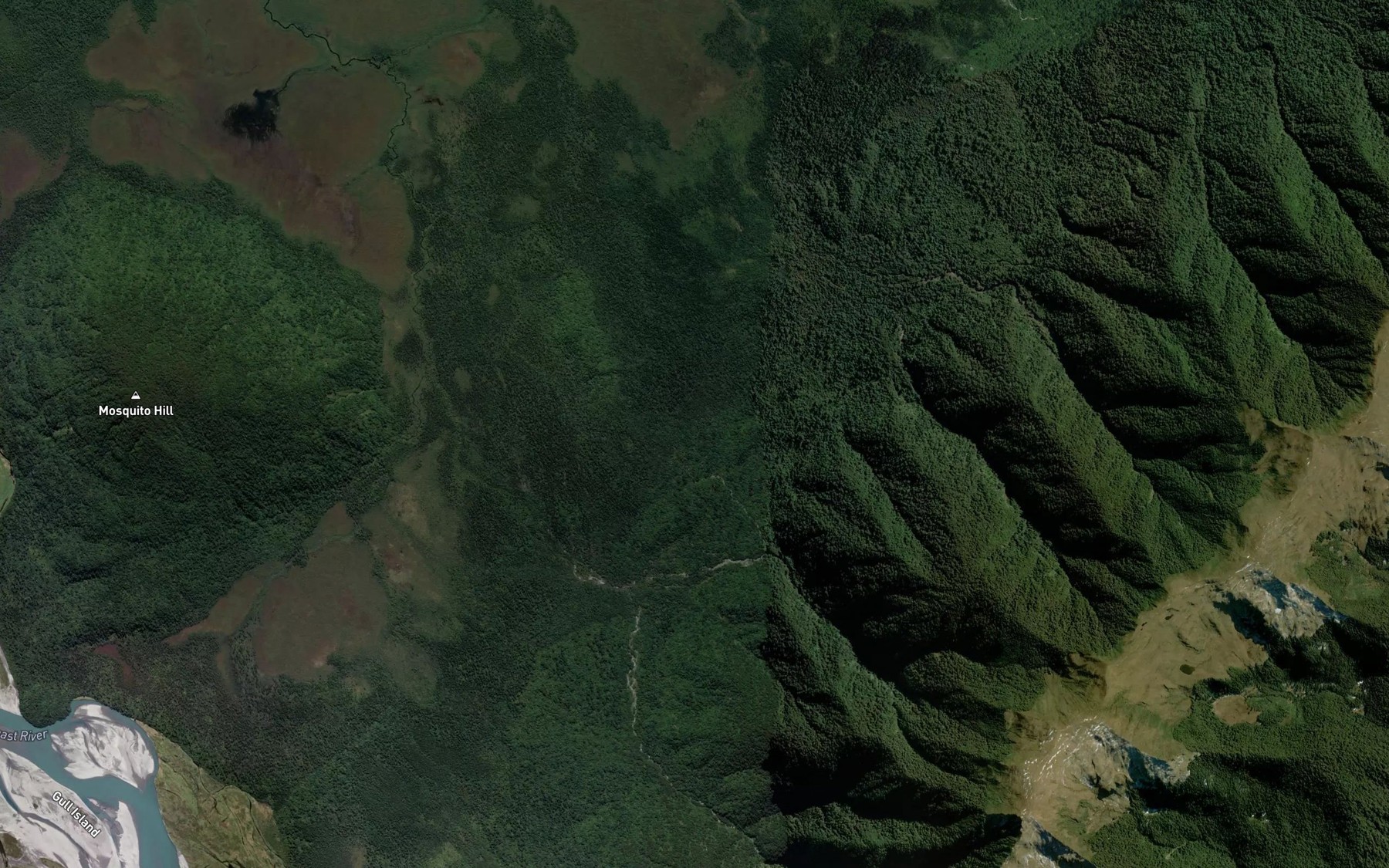 Satellite map of the Stony Creek