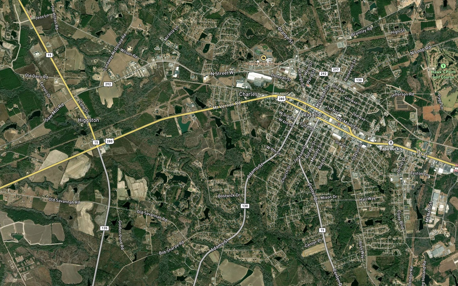 Satellite map of the Achenbach Lake