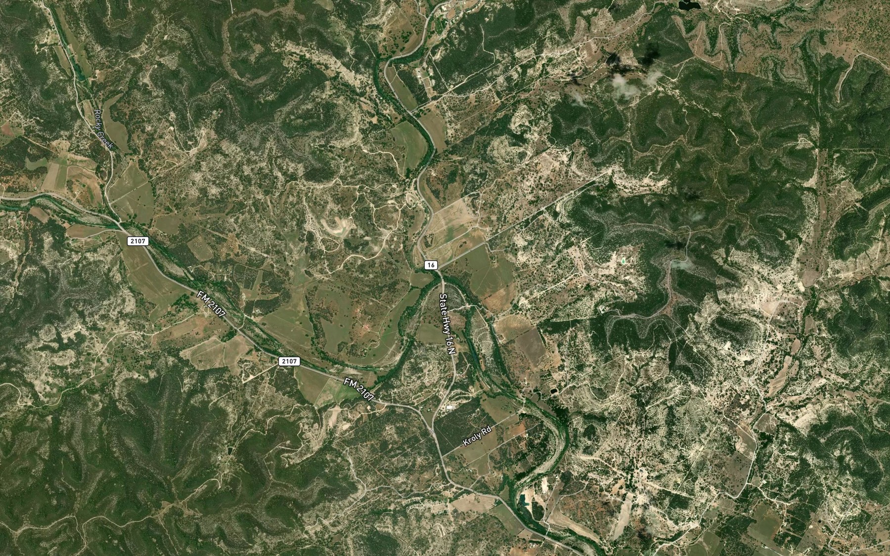Satellite map of the Wallace Creek