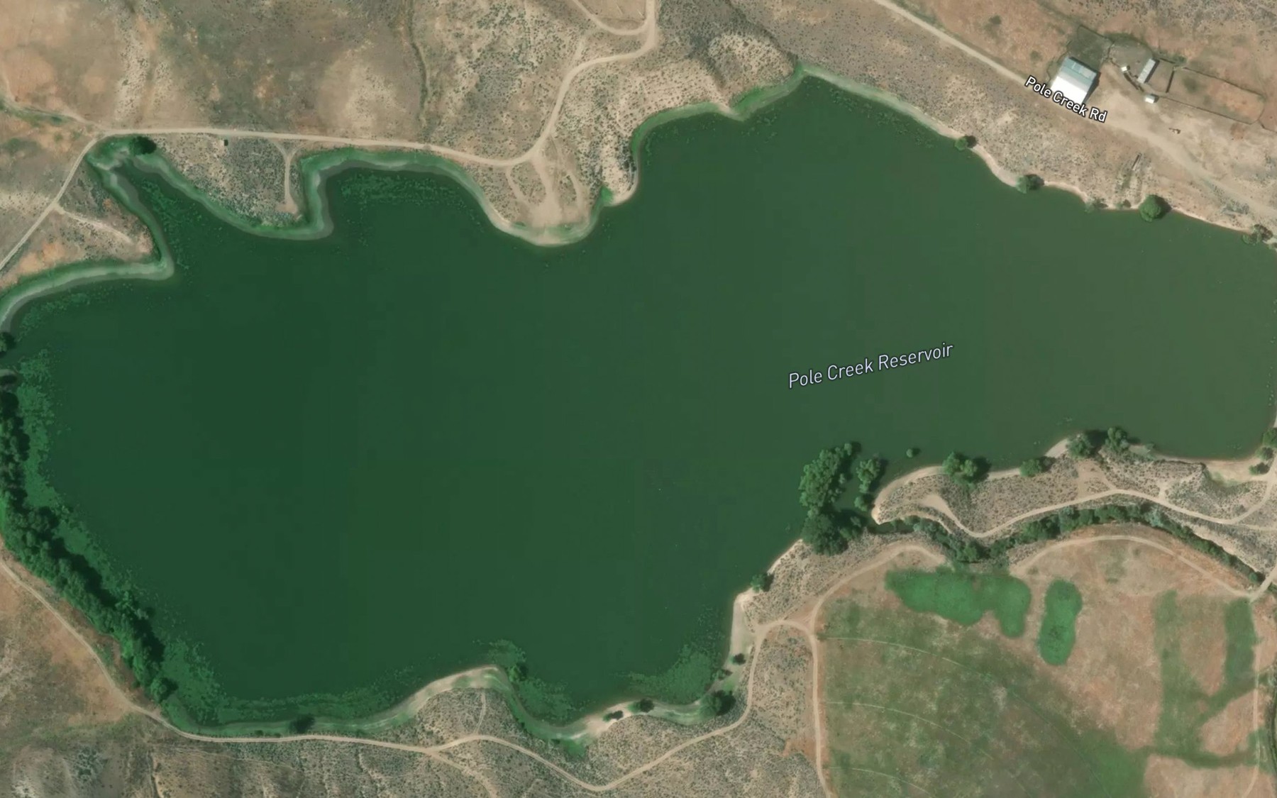 Satellite map of the Pole Creek Reservoir