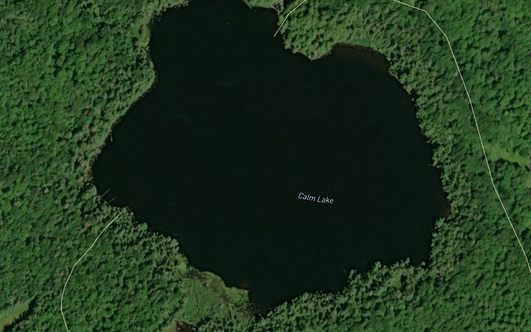 Satellite map of the Calm Lake