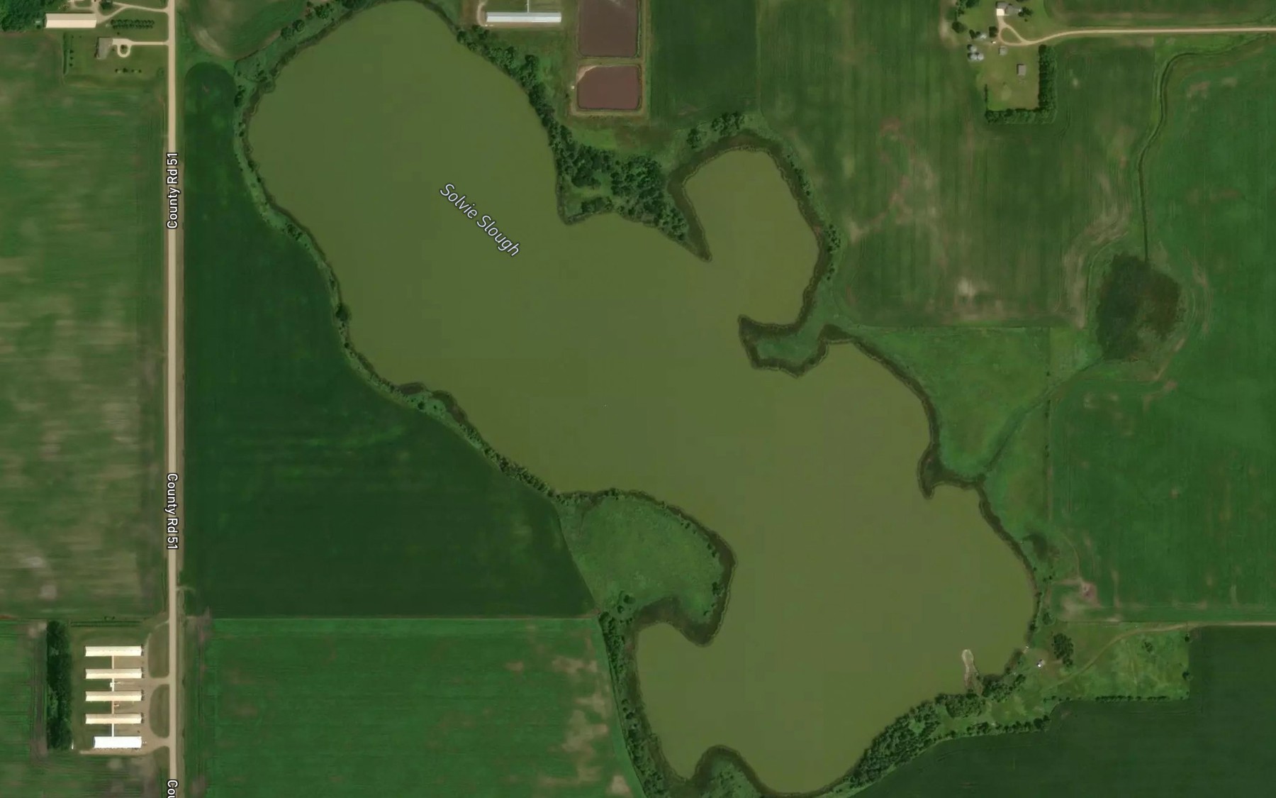 Satellite map of the Solvie Slough