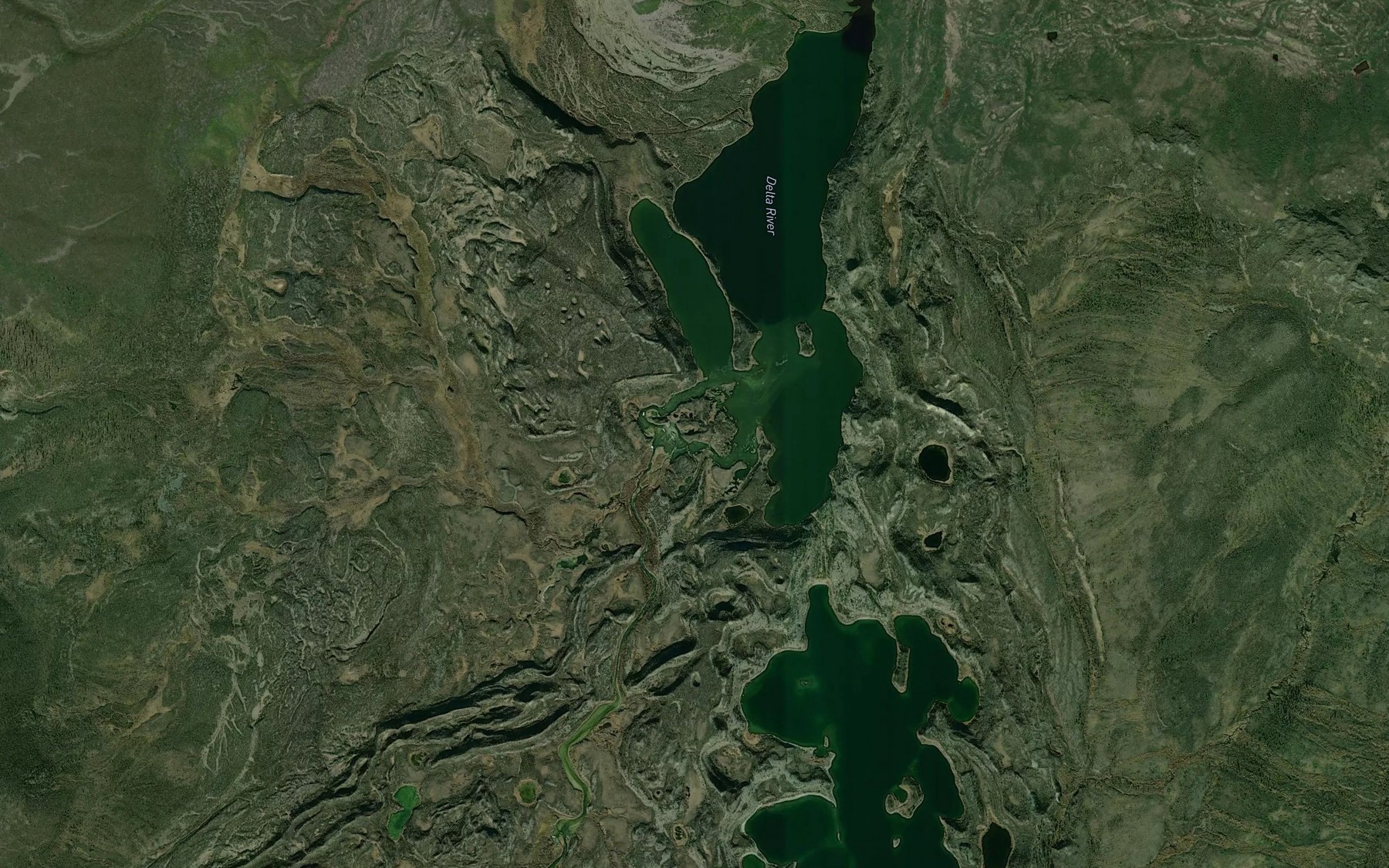 Satellite map of the Tangle River