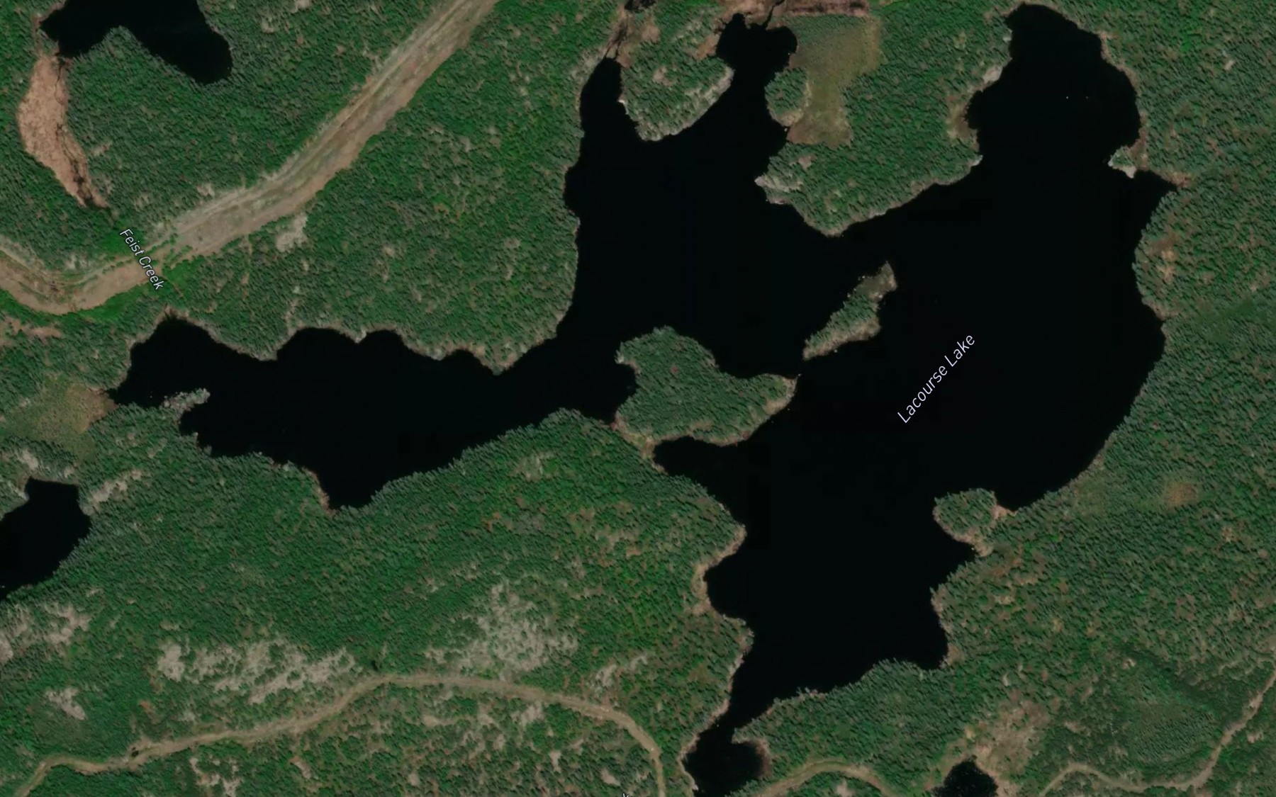 Satellite map of the Lacourse Lake