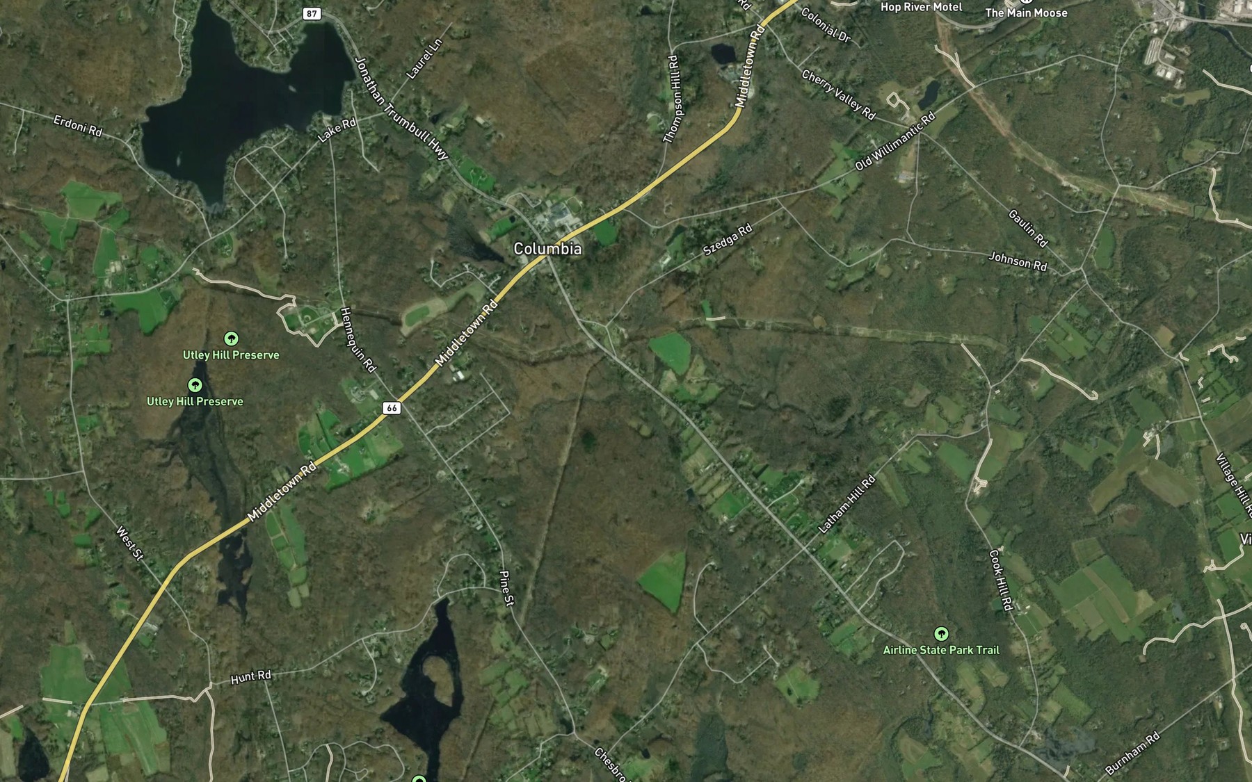 Satellite map of the Dam Brook