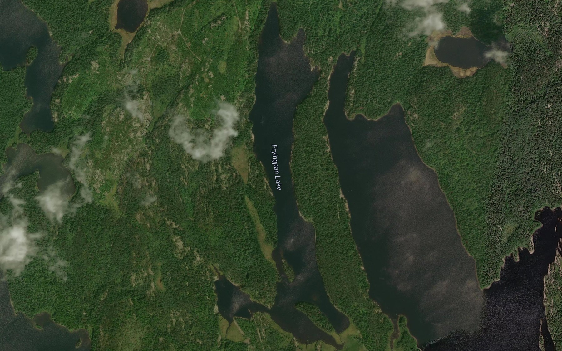 Satellite map of the Fryingpan Lake