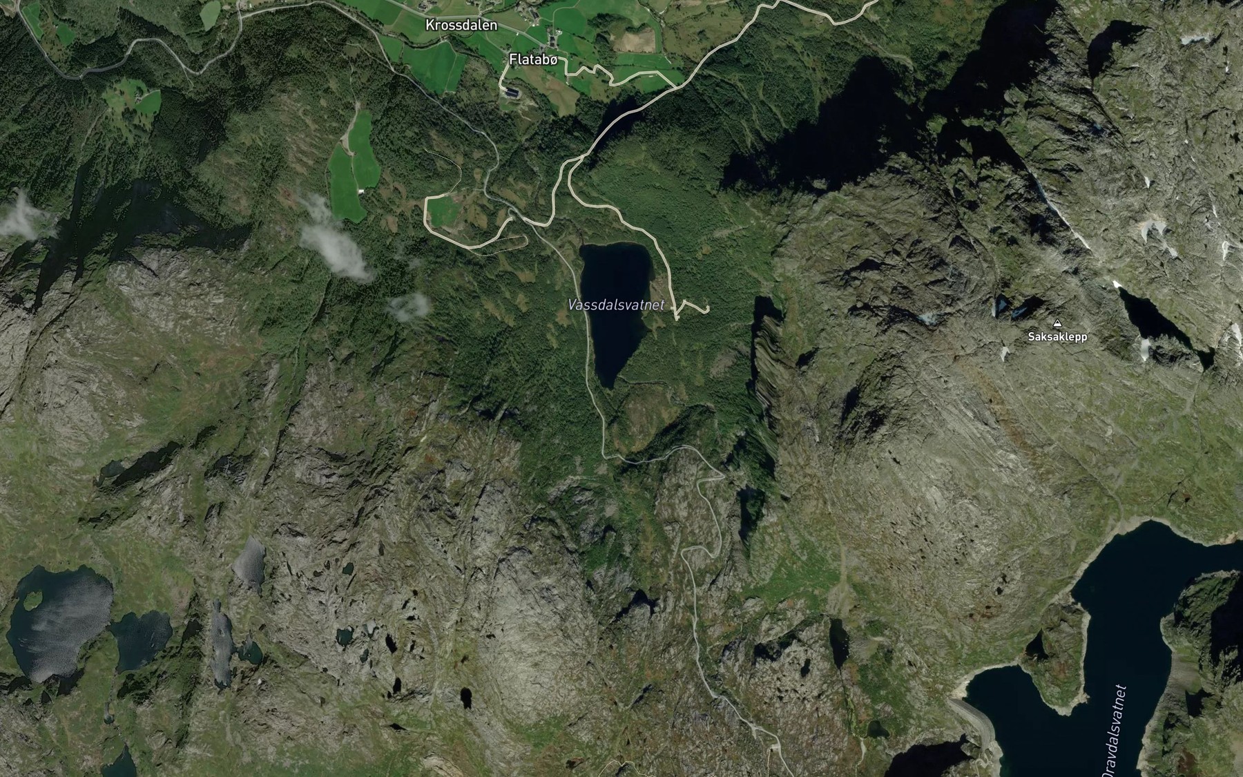 Satellite map of the Flataboelvi