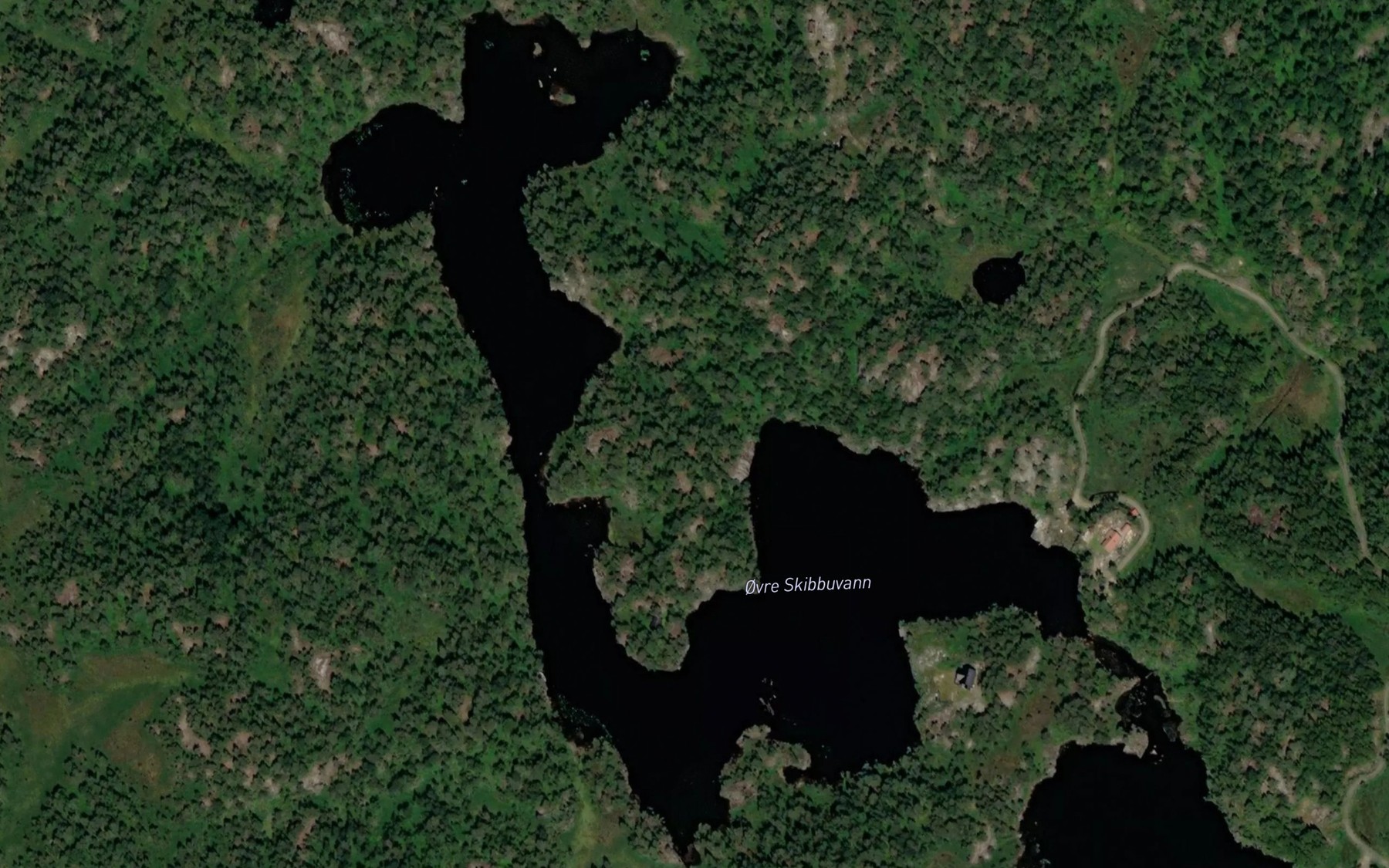 Satellite map of the Ovre Skibbuvann