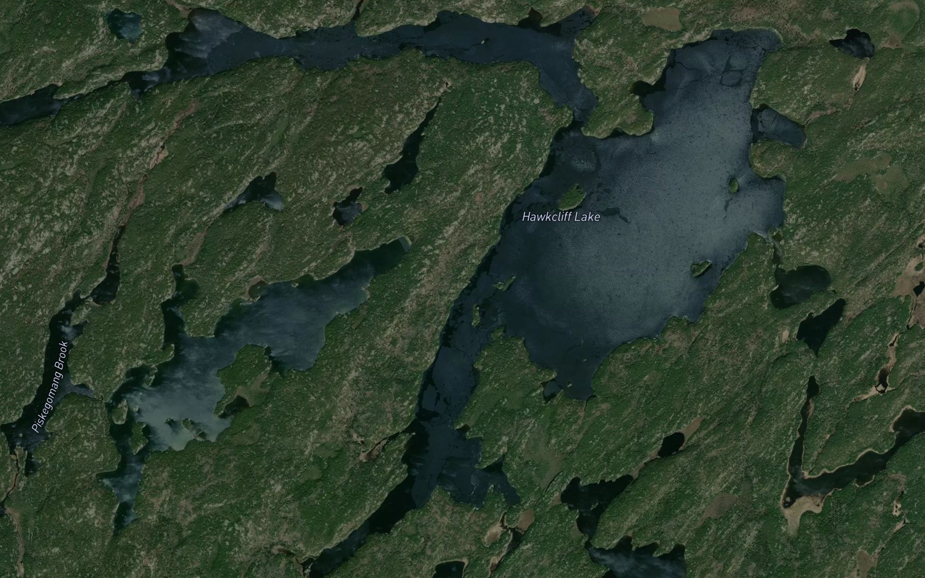 Satellite map of the Hawkcliff Lake