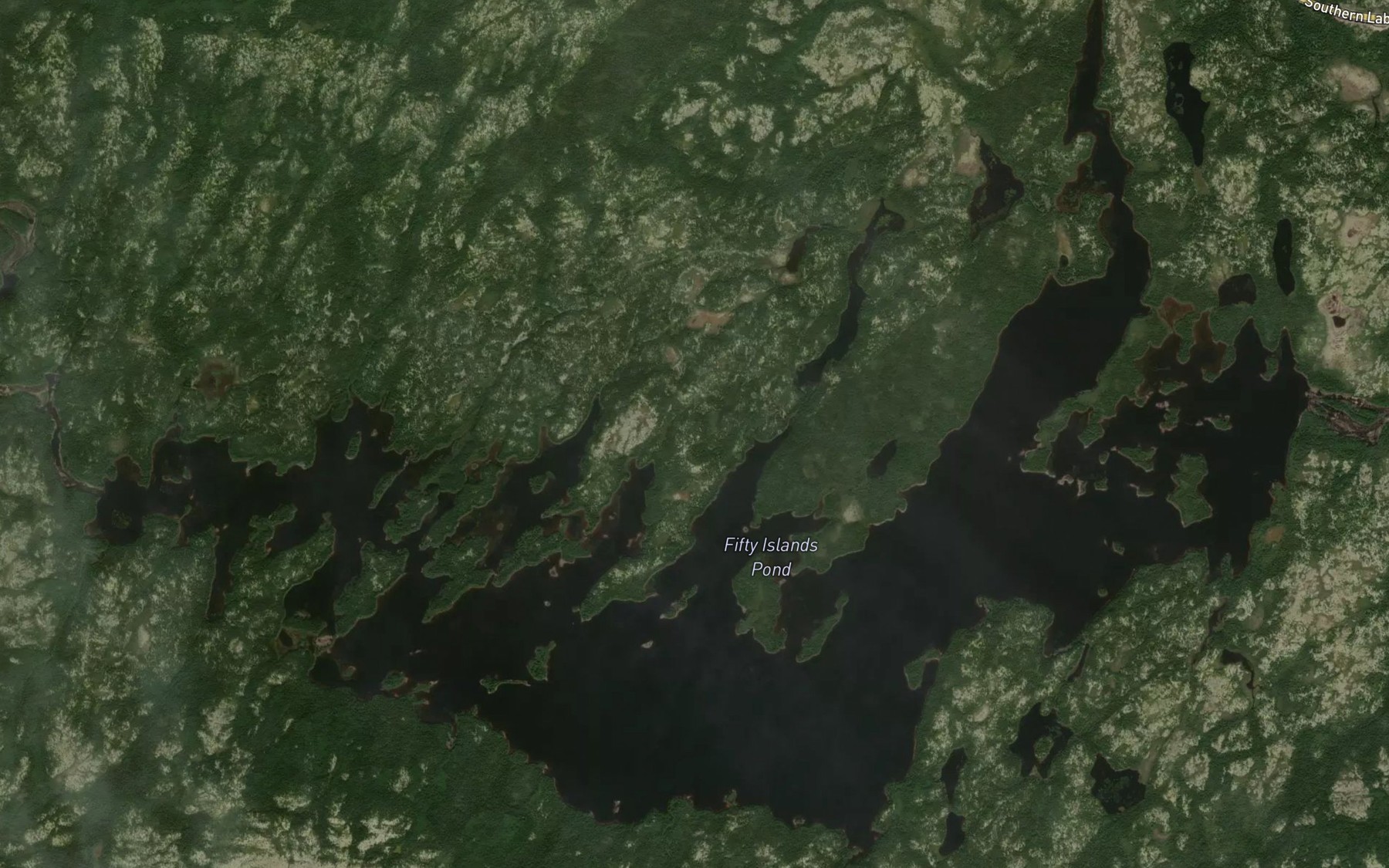 Satellite map of the Fifty Islands Pond