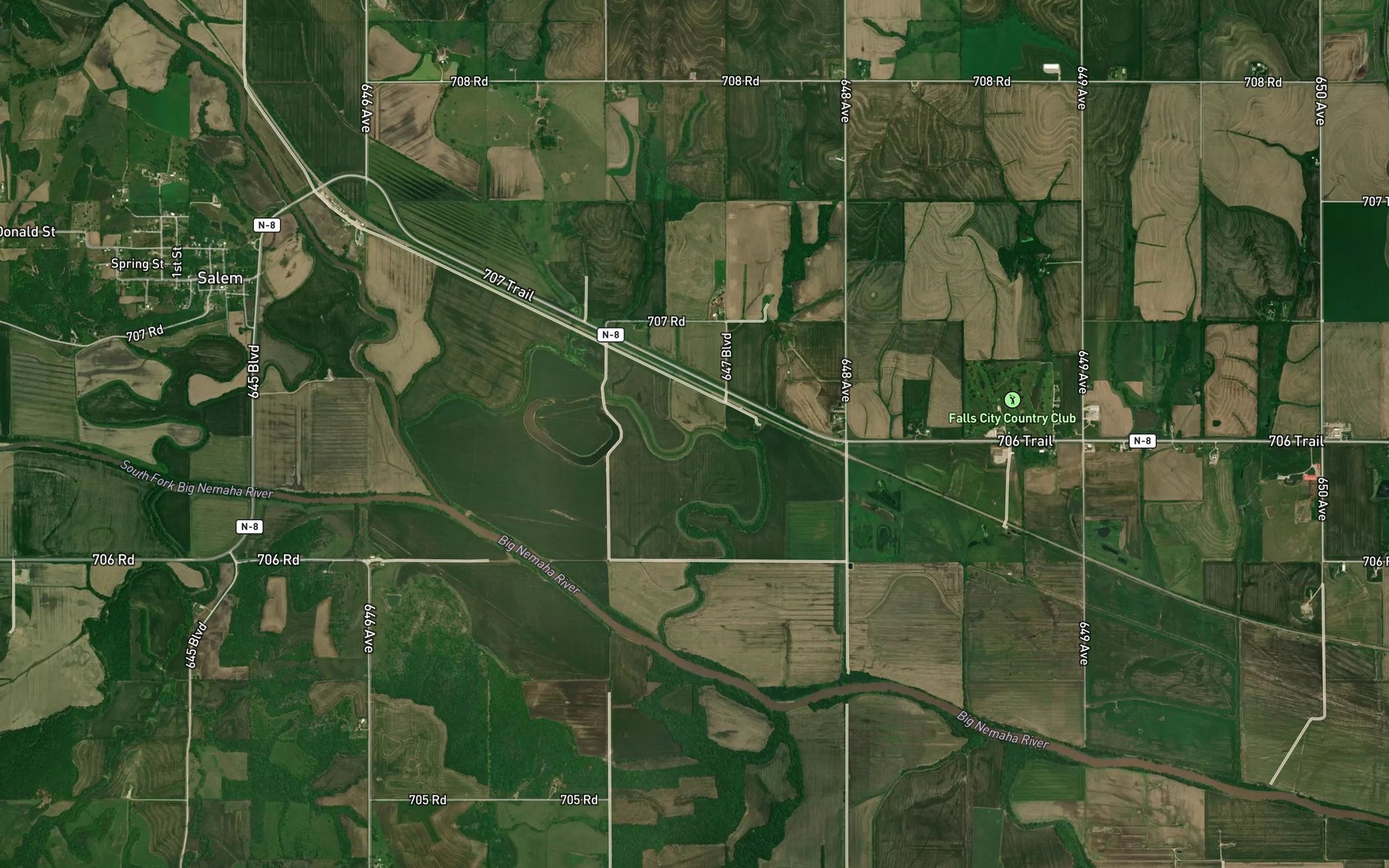 Satellite map of the Old Channel Big Nemaha River