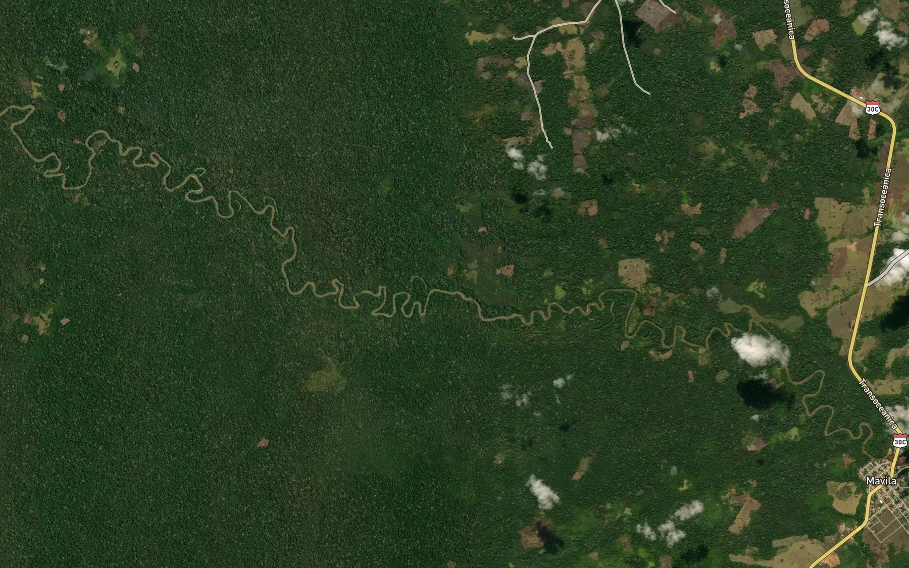 Satellite map of the Quebrada Cinco Planchones