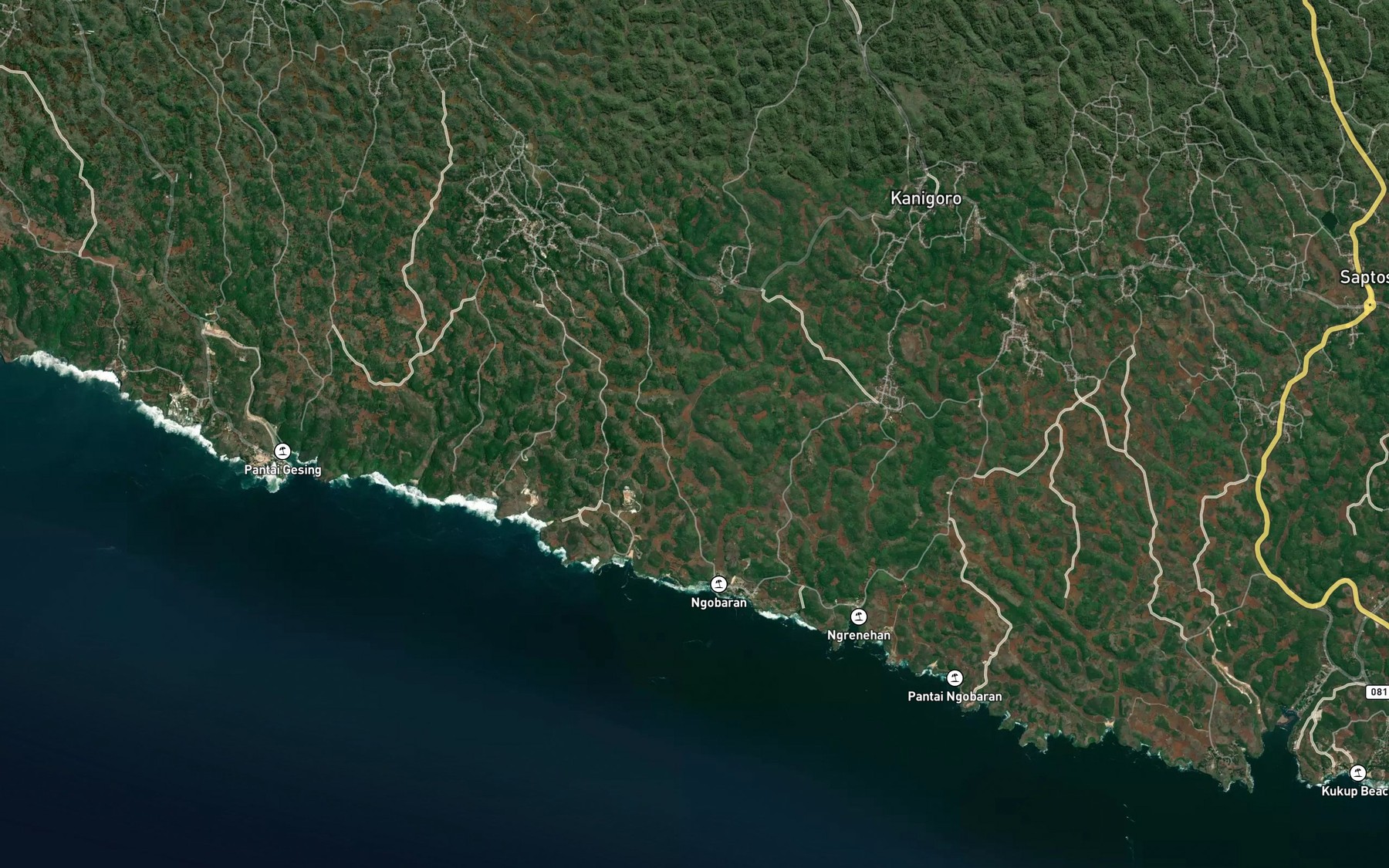 Satellite map of the Telaga Sade