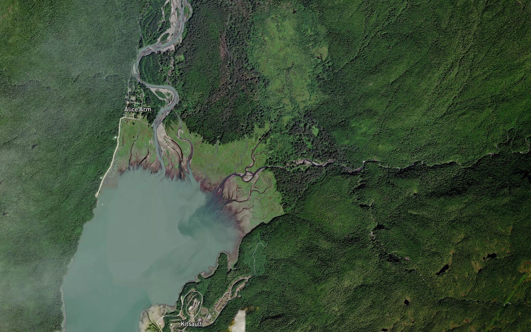 Satellite map of the Illiance River