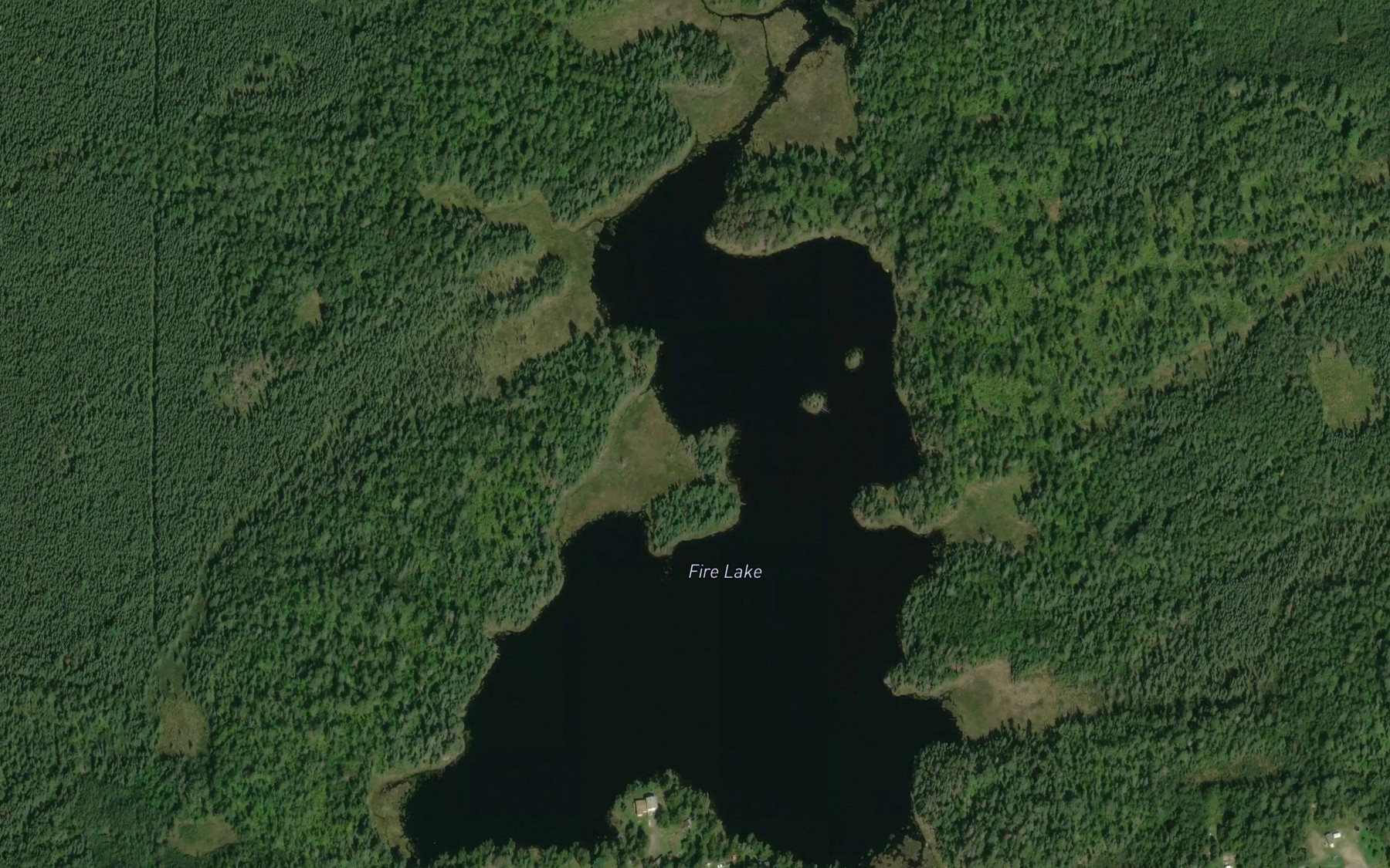 Satellite map of the Fire Lake