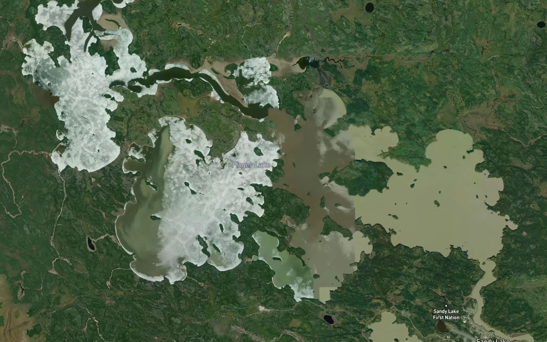 Satellite map of the Finger Lake