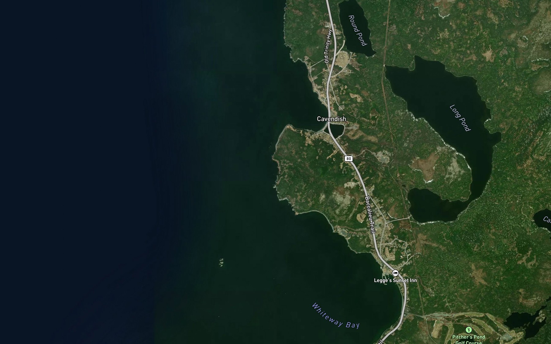 Satellite map of the Red Cove