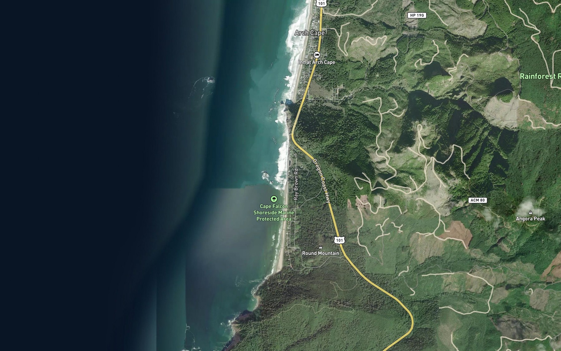 Satellite map of the Cedar Creek