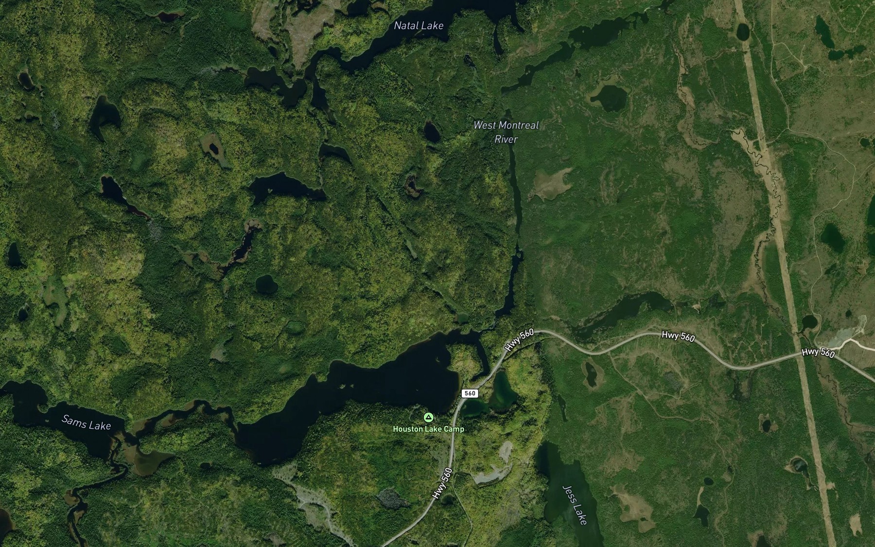 Satellite map of the Houston Rapids