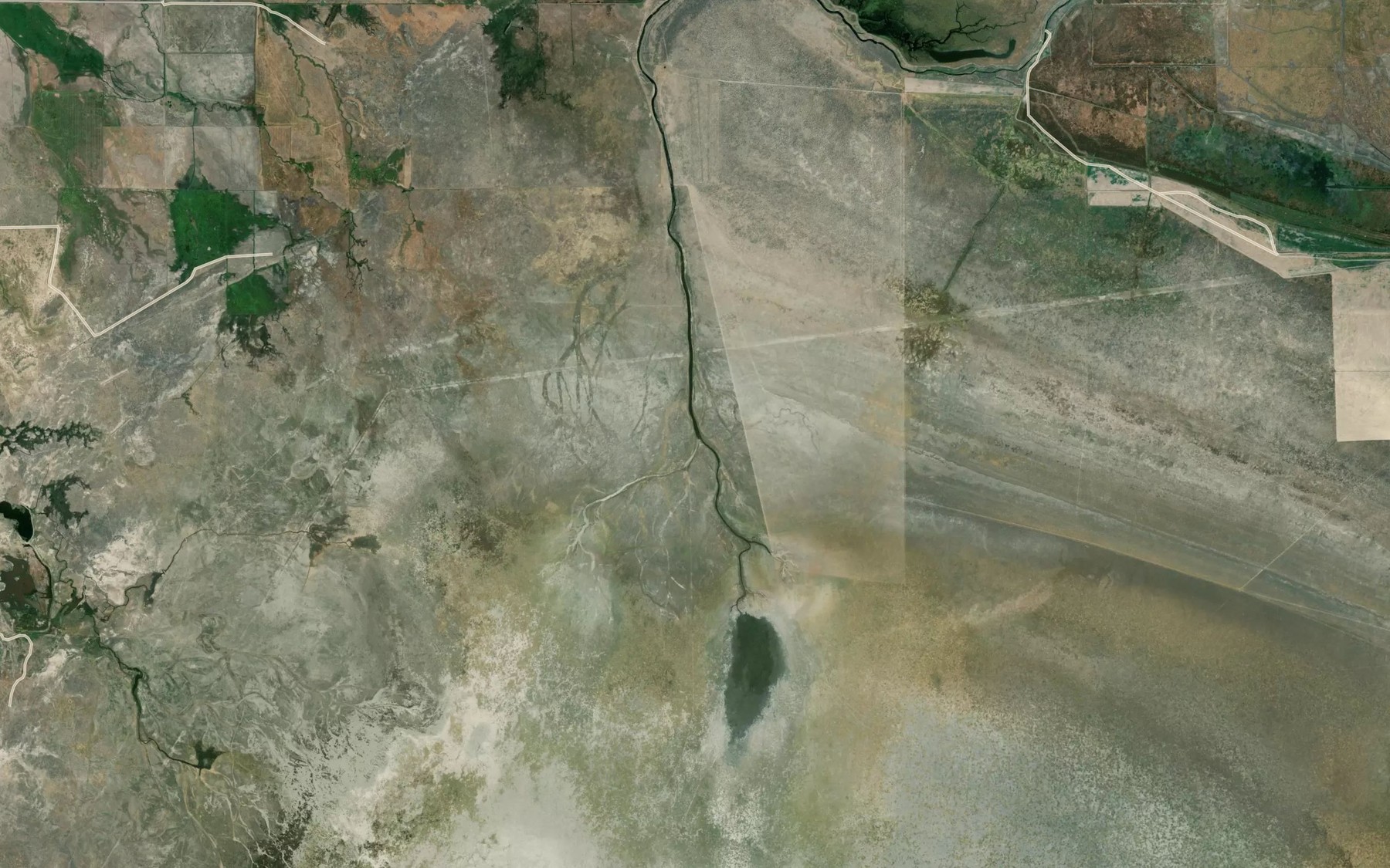 Satellite map of the Thomas Creek
