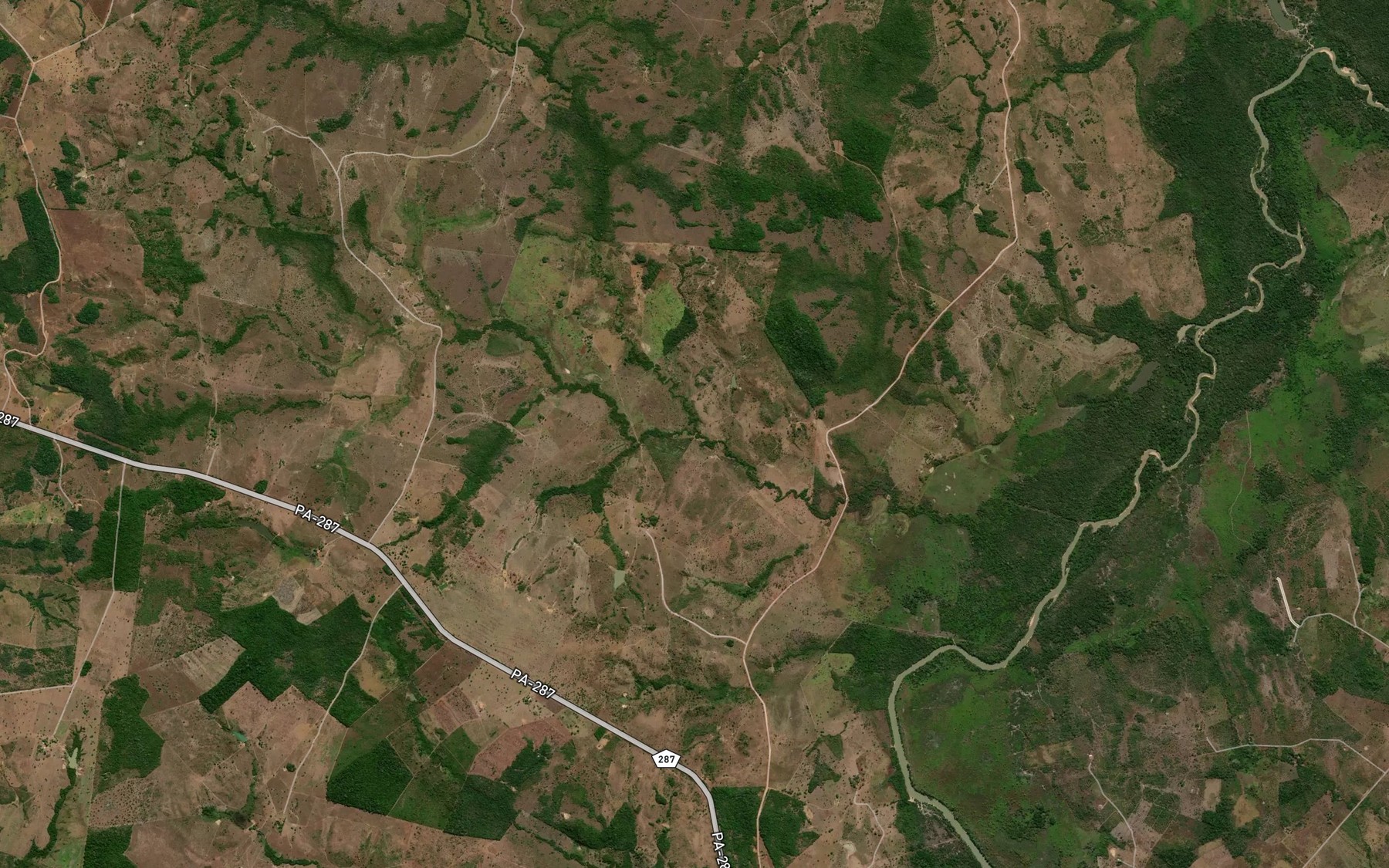 Satellite map of the Corrego Poco Azul