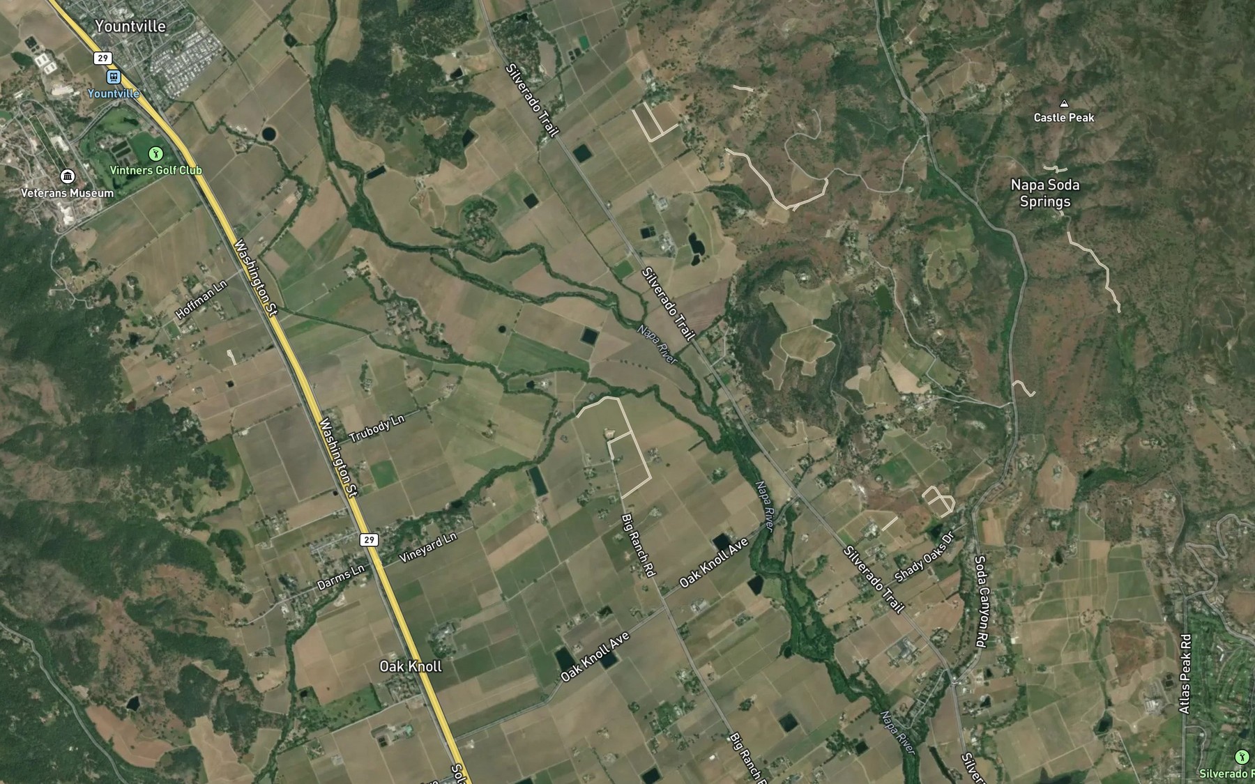 Satellite map of the Hopper Creek